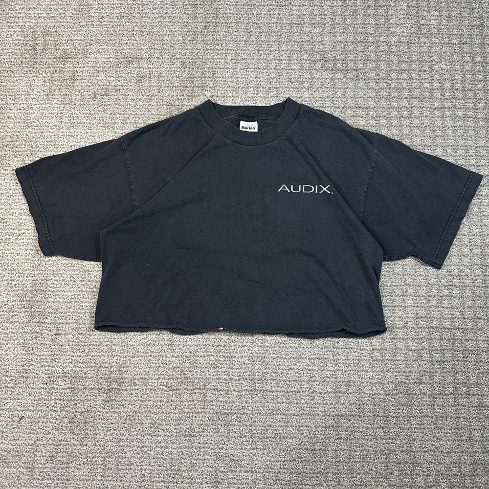 Vintage Audix Performance Is Microphones Graphic Crop Top T-Shirt Black Large